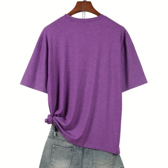 995 ❤️ Trendy Plus Size Heart Print T-Shirt Crew Neck Short Sleeve Top Shirt - Picture 2 of 4